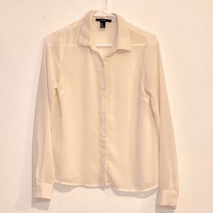 Cream Button-Up Blouse
